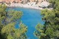 The blue sea of Ã¢â¬â¹Ã¢â¬â¹ibiza in summer and its bright colors between water and beaches in the coves